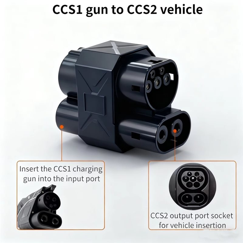 CCS1 naar CCS2 snellaadadapter - Ccs2 To Ccs1 Fast Charge Adapter 250Kw recensie en prijs