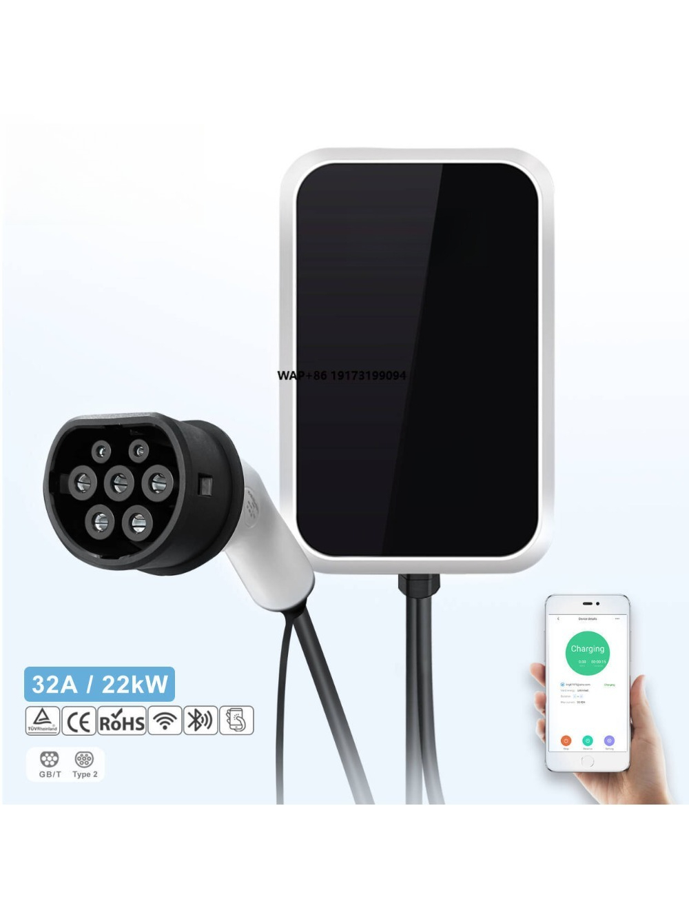 22kW AC EV-laadstation Smart W - 22Kw Wallbox Type 2 Ocpp Rfid recensie en prijs