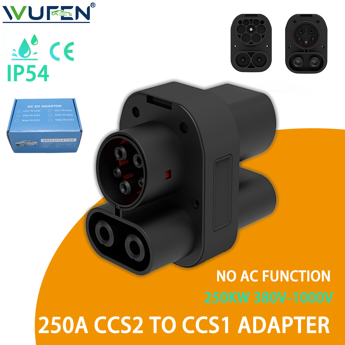 WUFEN 250KW CCS2 naar CCS1 Ada - Ccs2 To Ccs1 Fast Charge Adapter 250Kw recensie en prijs